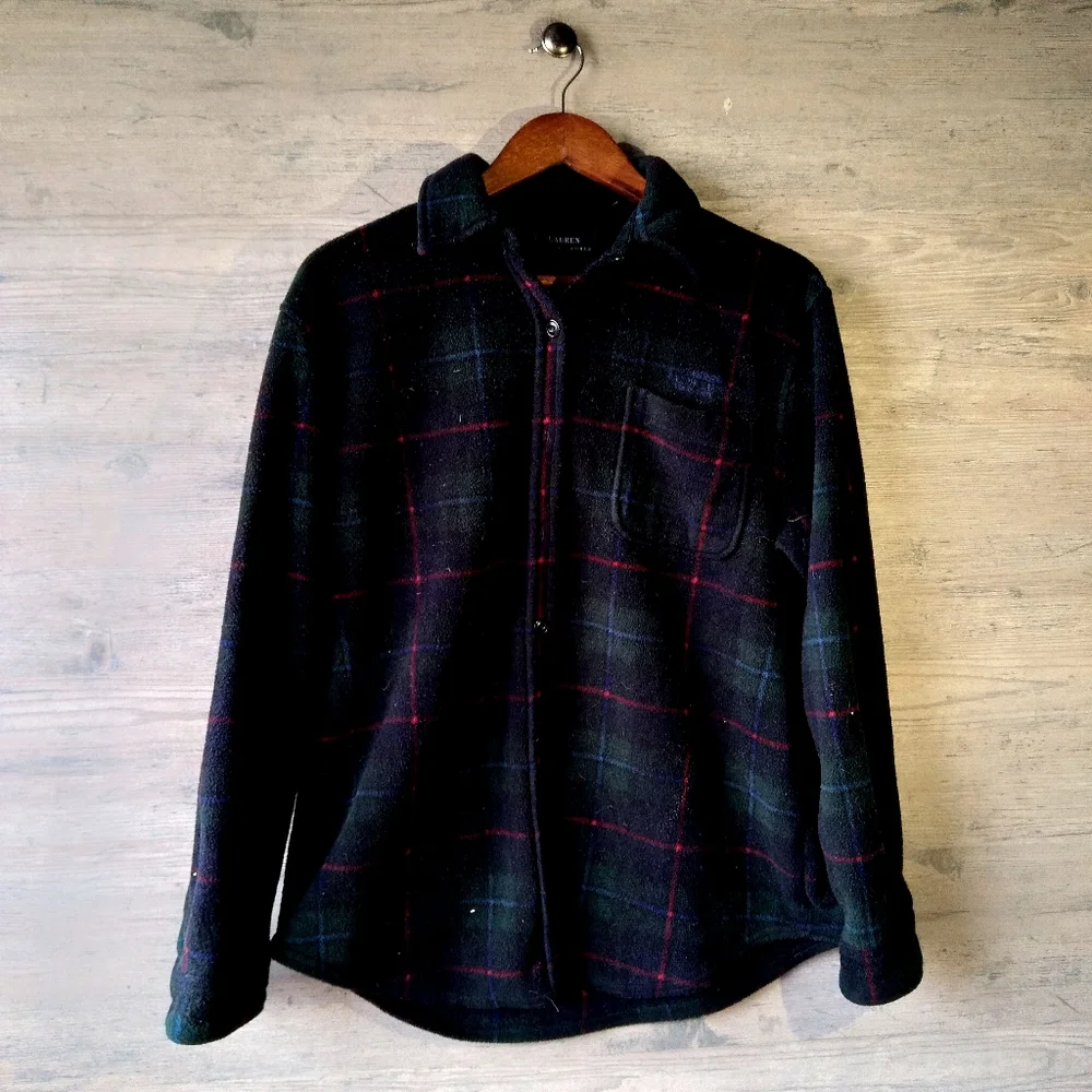 Ralph Lauren Plaid Fleece Jacket. Perfect Condition!